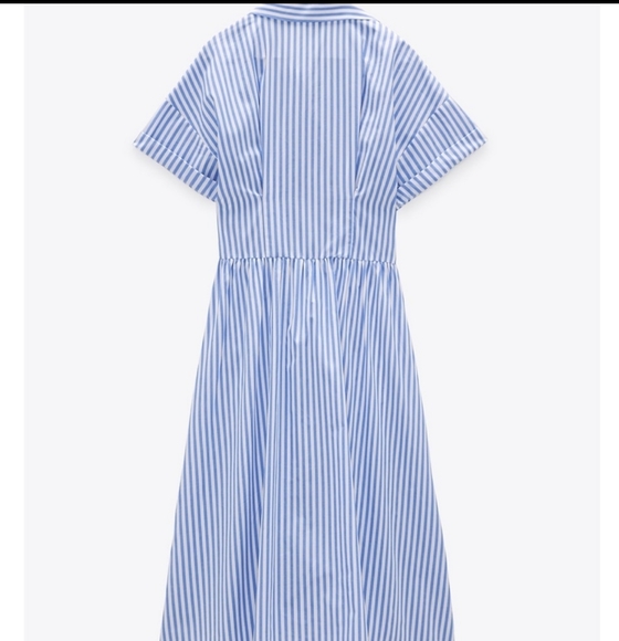 SOLD OUT! Zara Shirt Style Midi-Dress Sz Sm - Picture 5 of 6